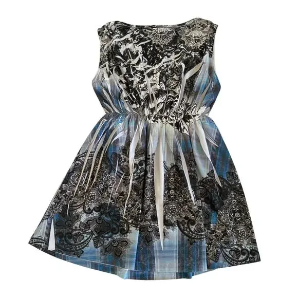 Y2K Tutu Fashion Tattoo Style Paisley Sleeveless Tank Top Women’s Size Medium - Picture 5 of 7